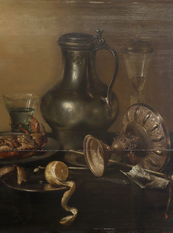 imagen inicial antes de la restauración, barniz oxidado y sucidad