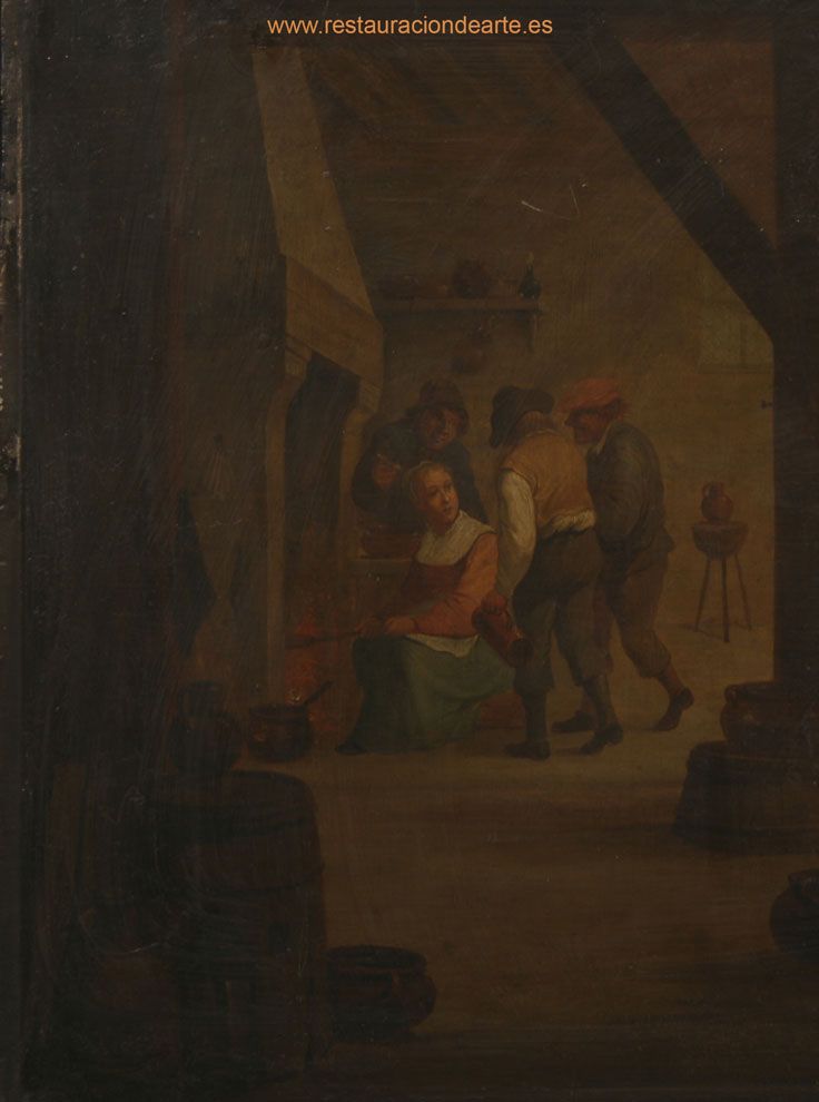 Fotografía antes de la restauración en el estudio de restauración en Madrid