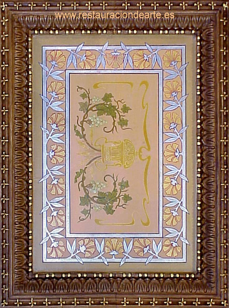 Fotografía después de la restauración de la pintura mural