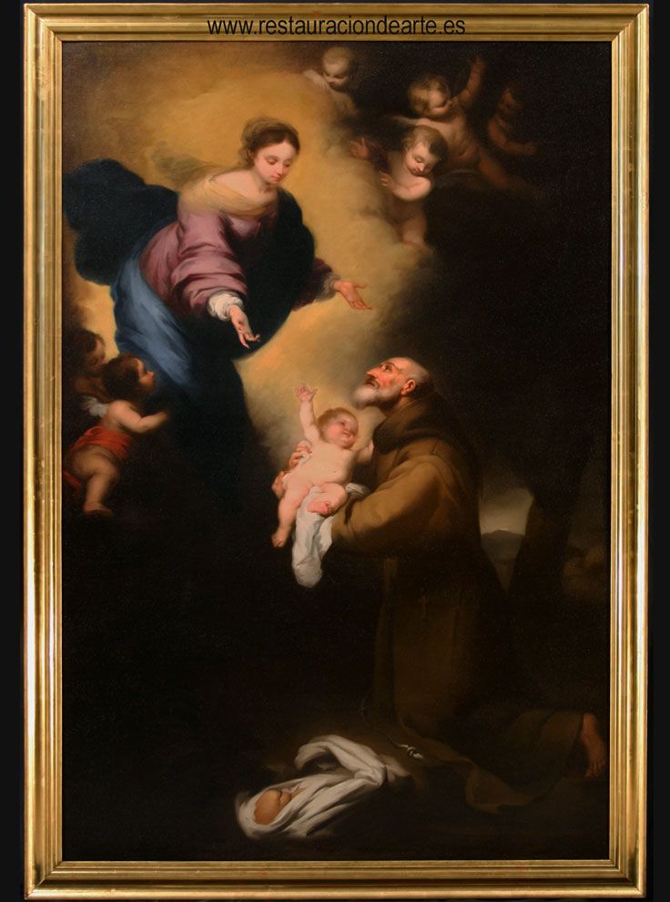 fotografía final después de la restauración del cuadro de Bartolomé Esteban Murillo