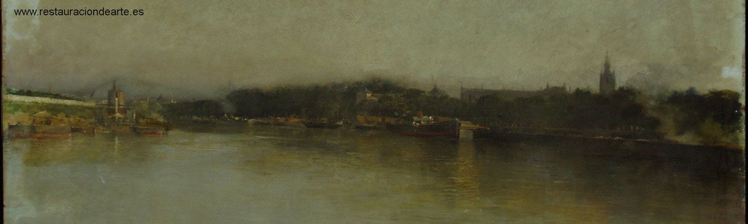 Fotografía inicial antes de la restauración de la pintura sobre tabla