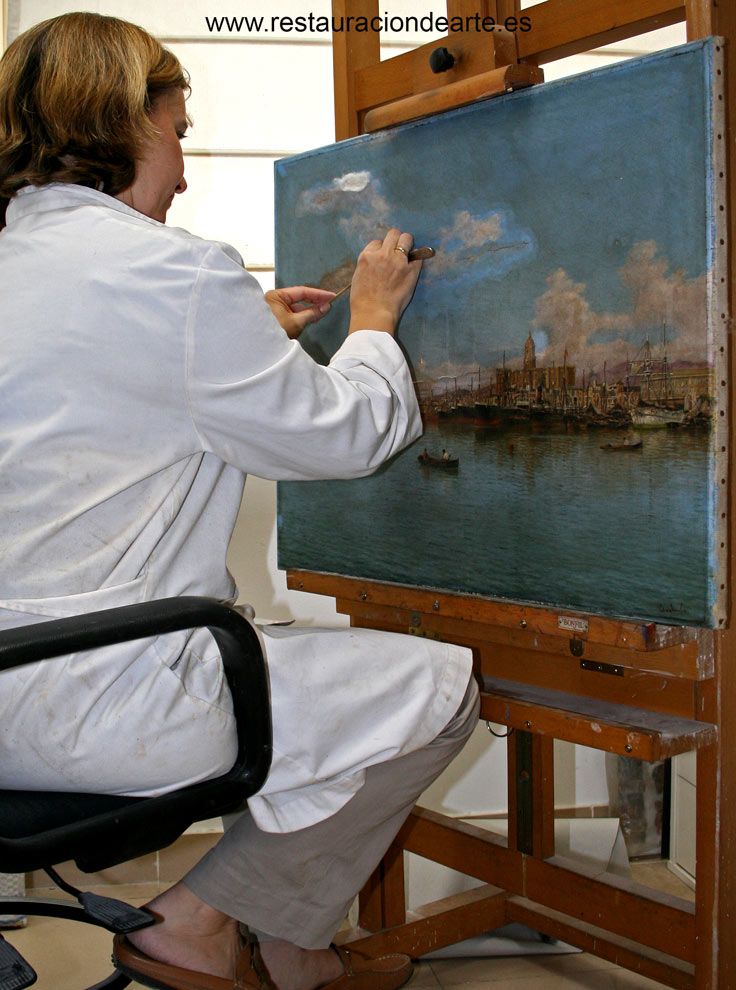 pérdidas de policromía, restaurador de pintura y marcos en Madrid, rotura de lienzo, rotura de marco