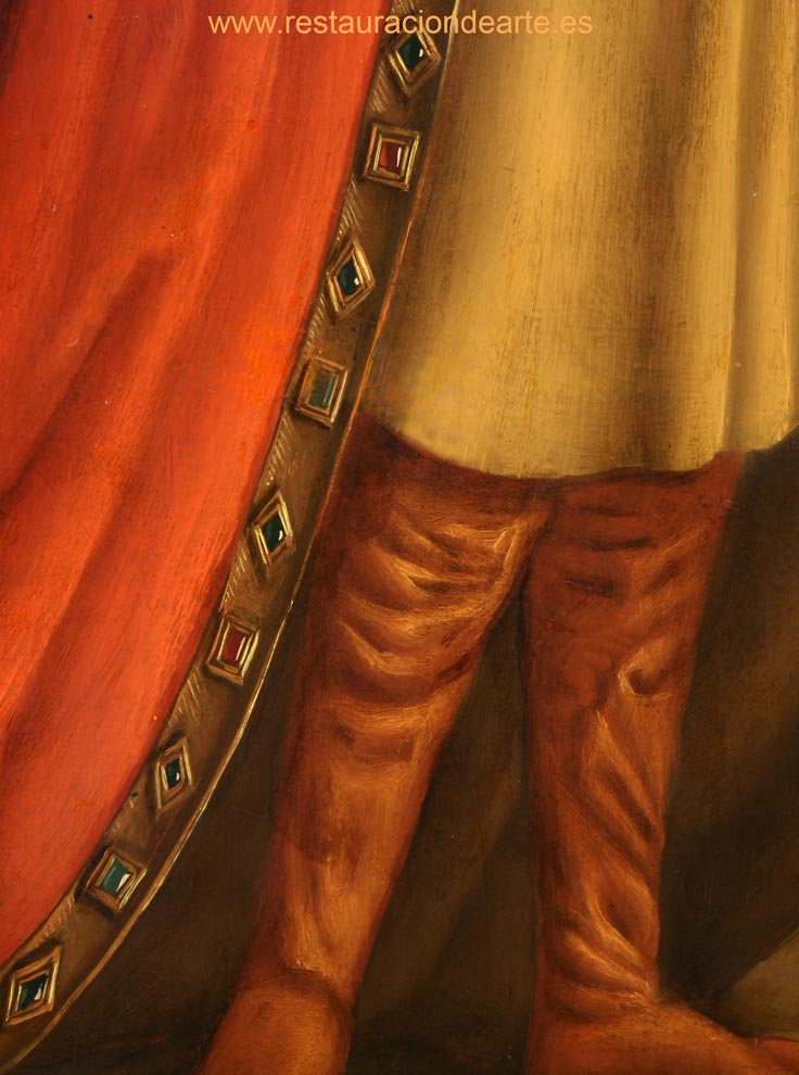 Foto después de la restauración de la pintura al oleo sobre tabla, restauradores de cuadros en Madrid