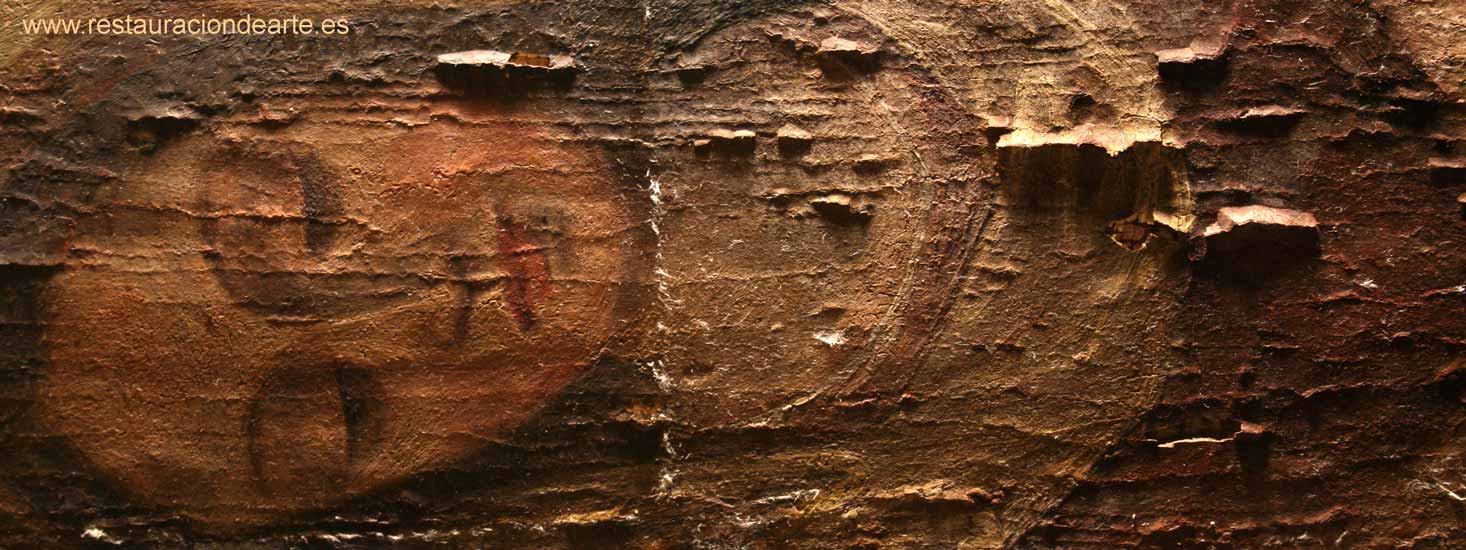 Levantamientos de la película pitórica, fotografía inicial antes de la restauración