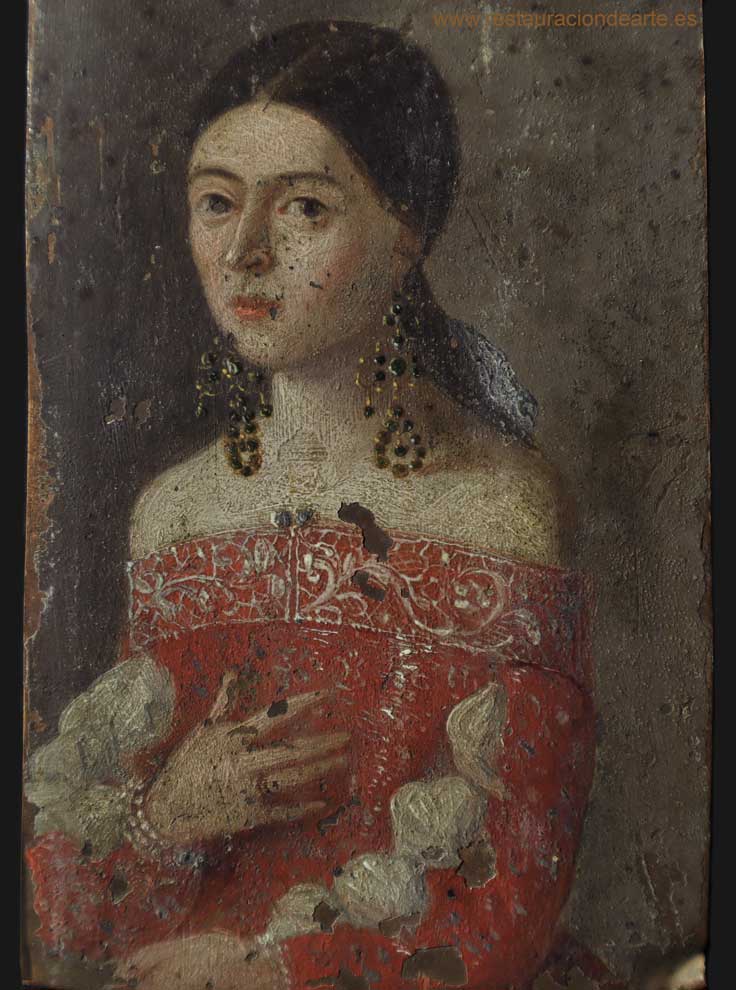 Fotografía inicialde la miniatura antes de la restauración de retrato.